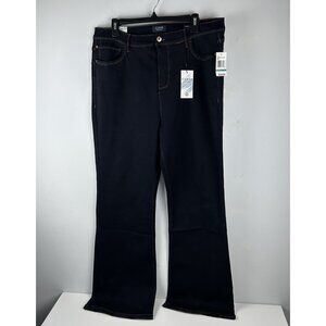 NWT CURVE APPEAL  Size 16/33 High Rise Flare Dark Blue Stretch Jeans Color Rinse